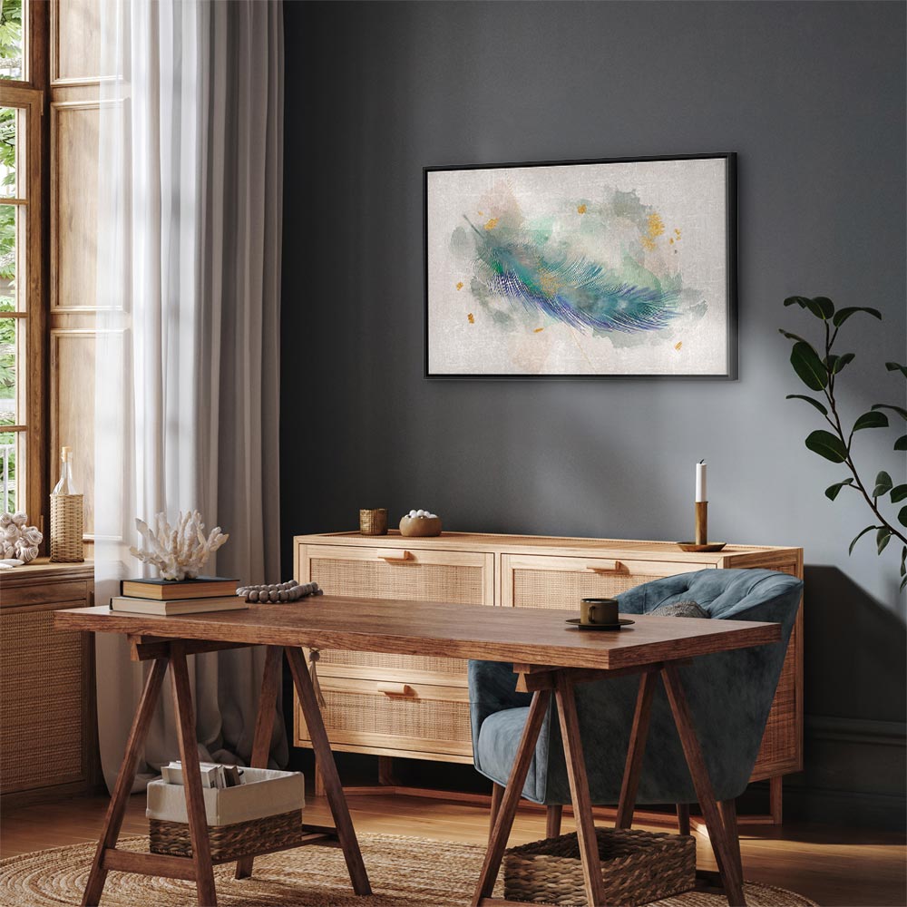 Canvas Art Turquoise Feather of Lightness - Image 18