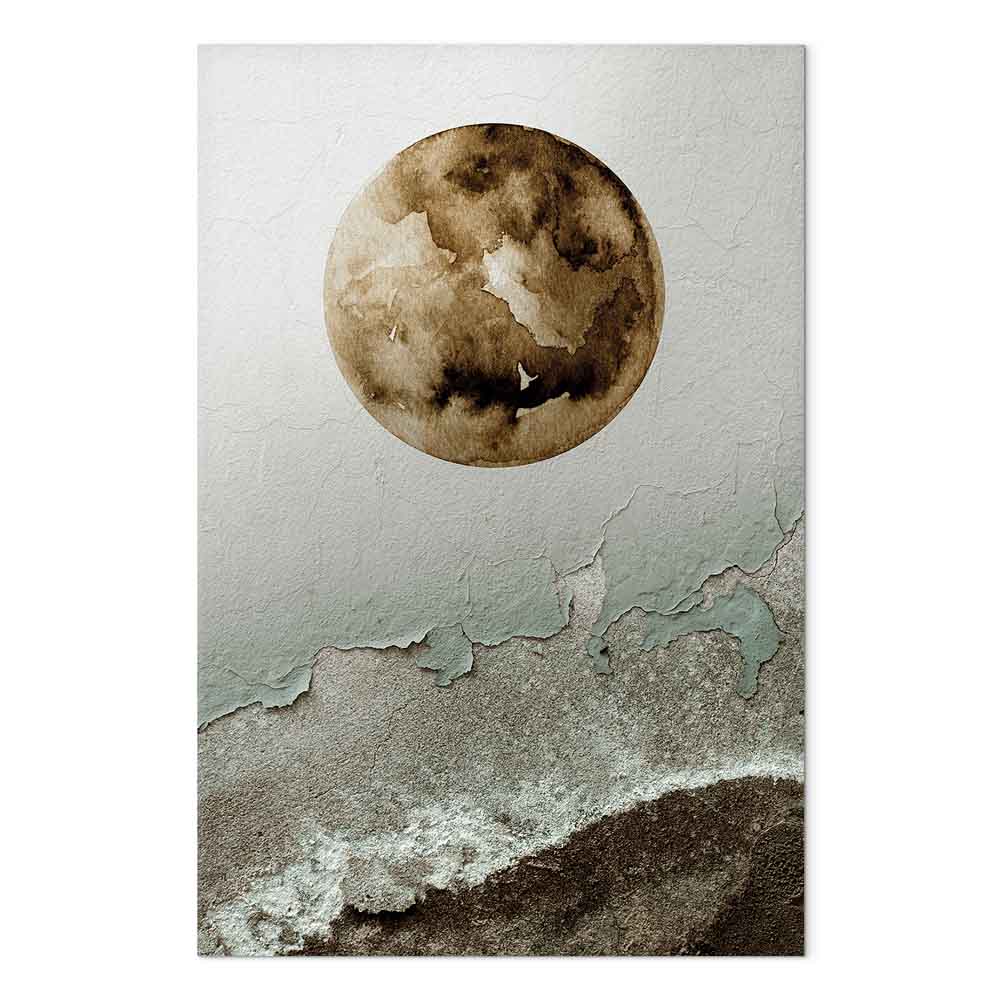 Canvas Art Moon and Coast in Artistic Texture - Image 2