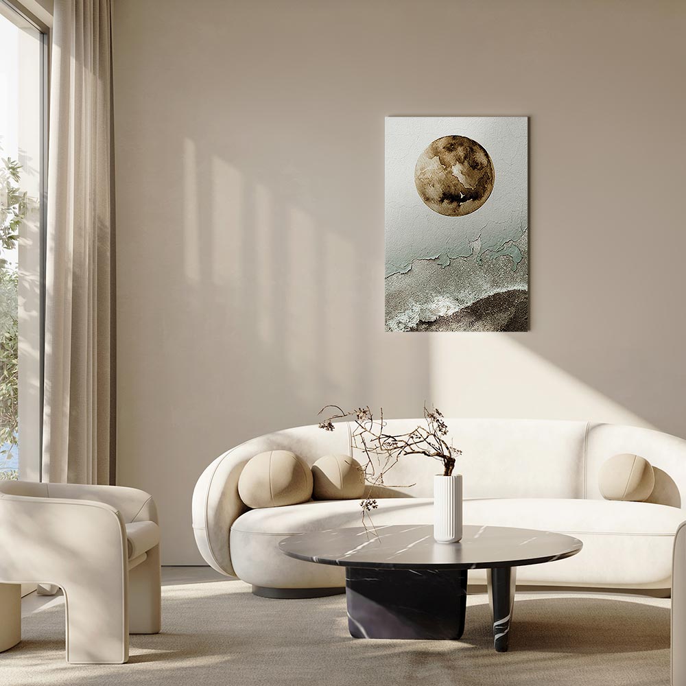 Canvas Art Moon and Coast in Artistic Texture - Image 3