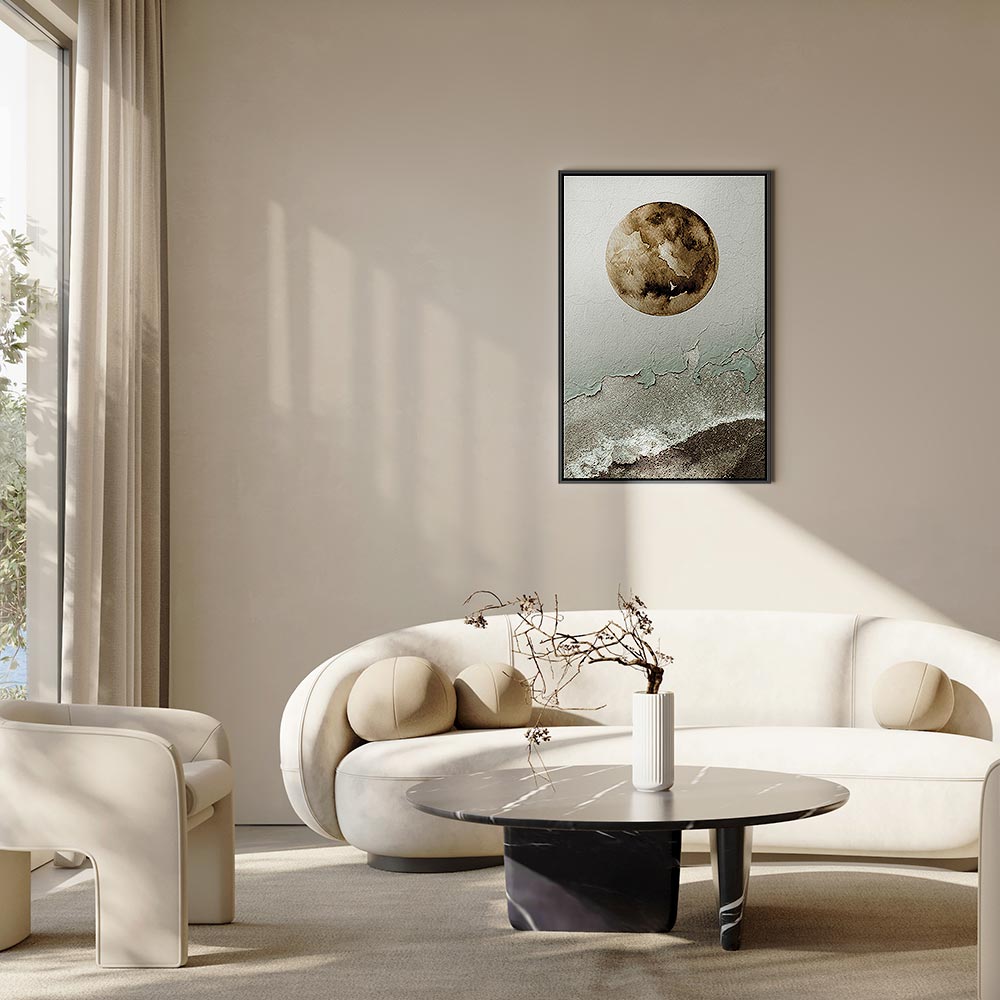 Canvas Art Moon and Coast in Artistic Texture - Image 16