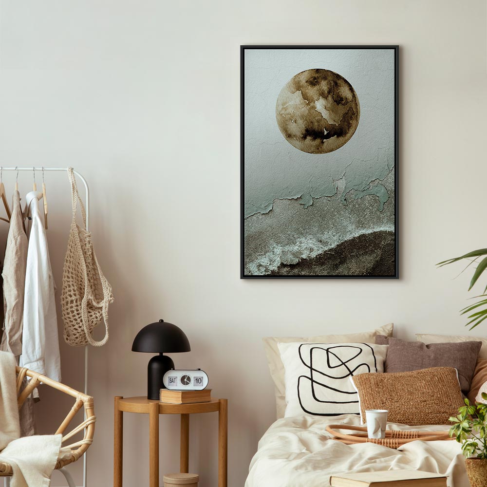 Canvas Art Moon and Coast in Artistic Texture - Image 17