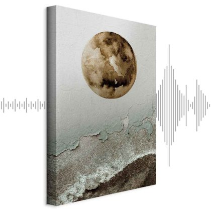 Canvas Art Moon and Coast in Artistic Texture