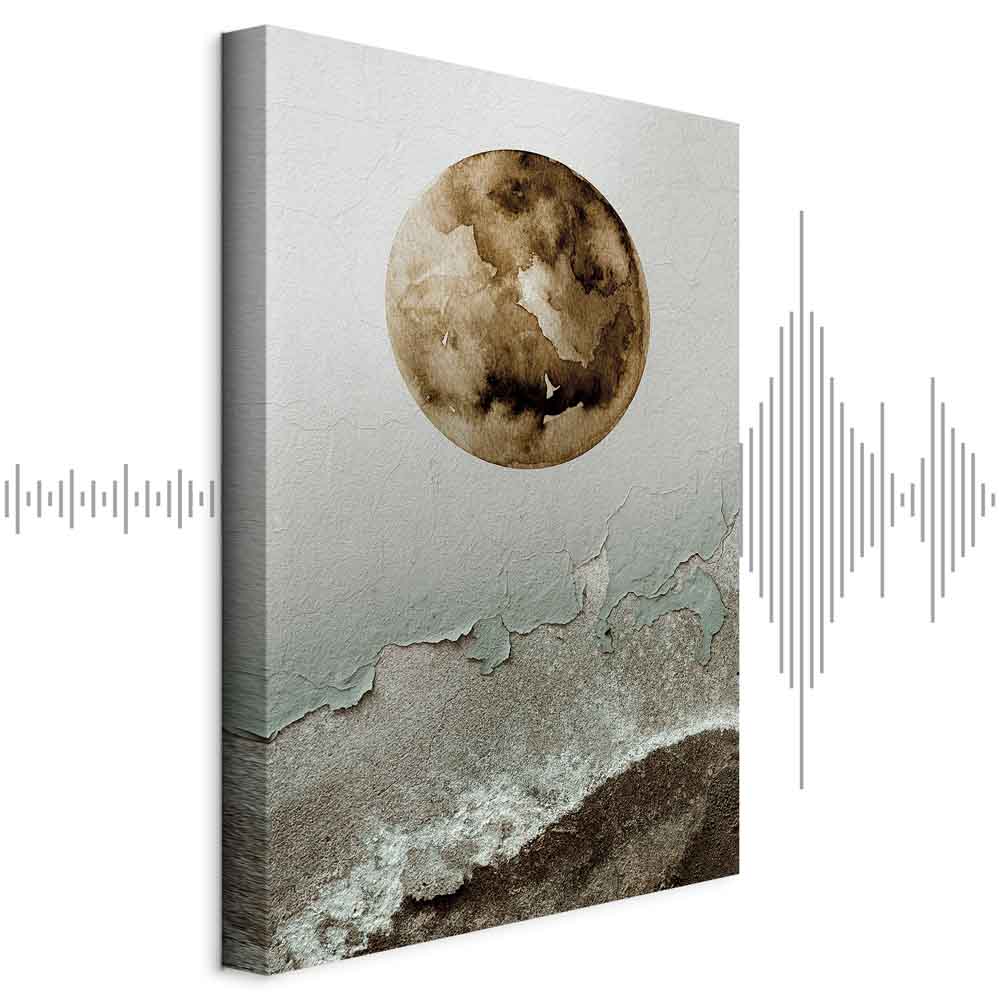 Canvas Art Moon and Coast in Artistic Texture