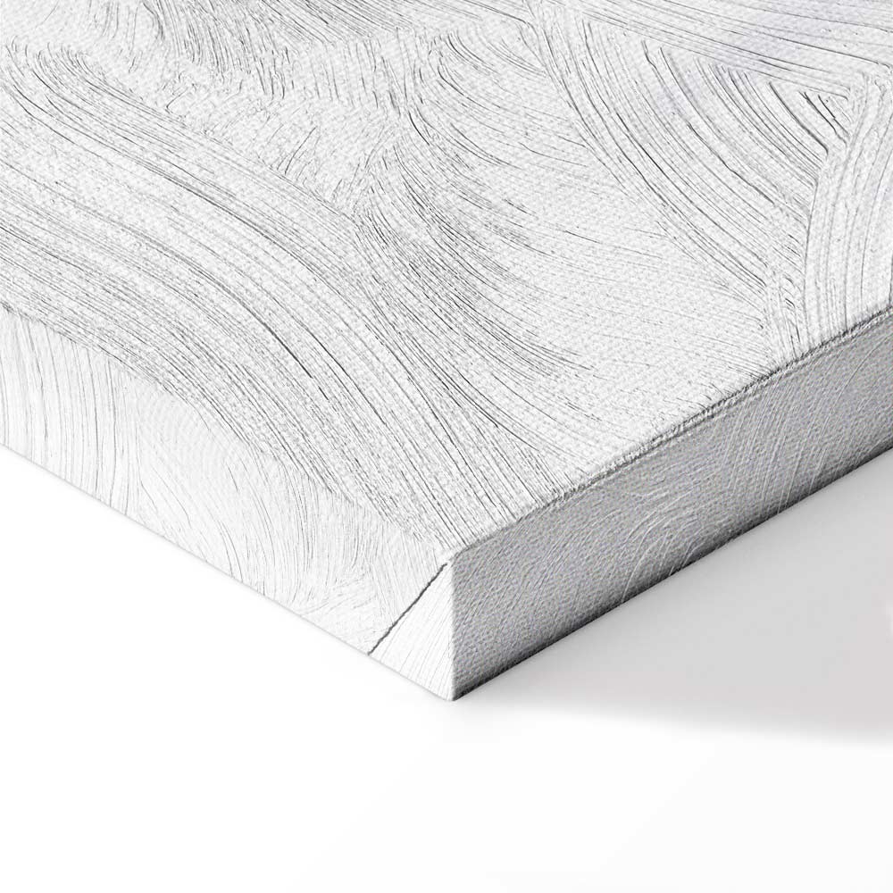 Canvas Print Misty Forest with Birds in Grey Tones - Image 10