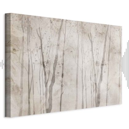 Canvas Print Delicate Forest in Beige Tones