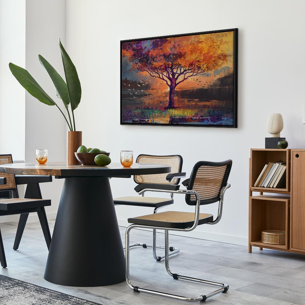 Canvas Print Tree with a Golden Crown by the Water - Image 16