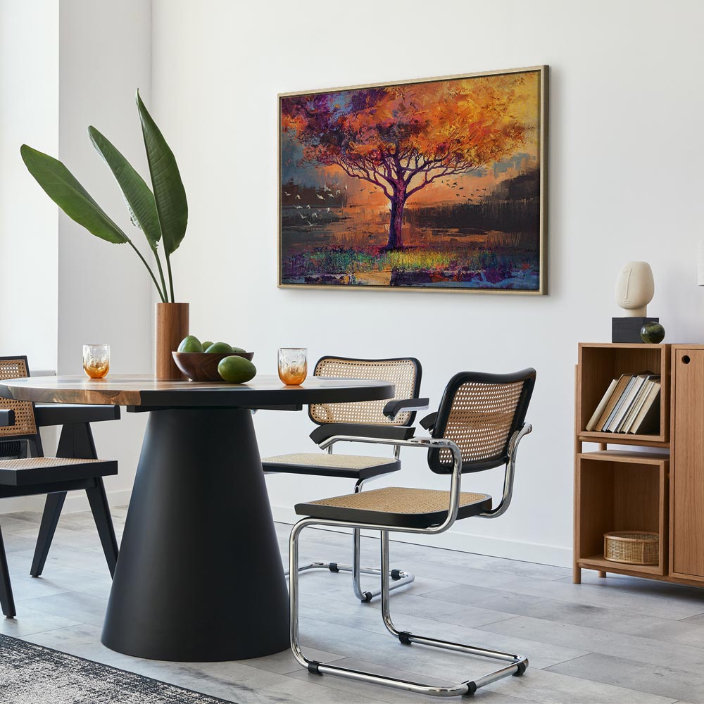 Canvas Print Tree with a Golden Crown by the Water - Image 22