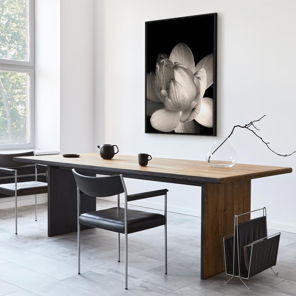 Leinwandbild Weißer Lotus auf schwarzem Hintergrund – Bild 18