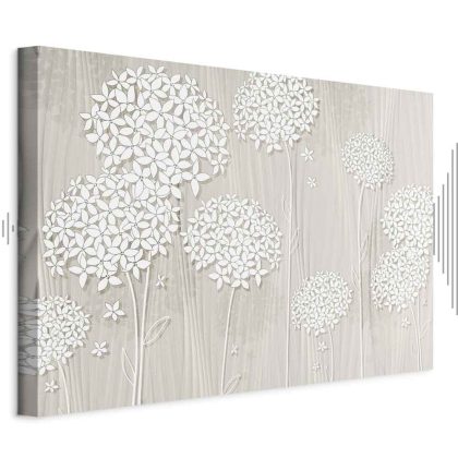 Canvas print White flowers on textured background