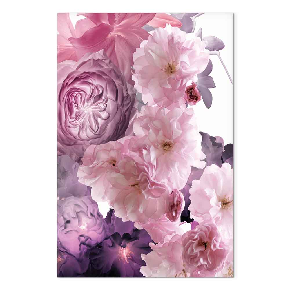Leinwandbild Pastellkomposition mit rosa Blumen – Bild 2