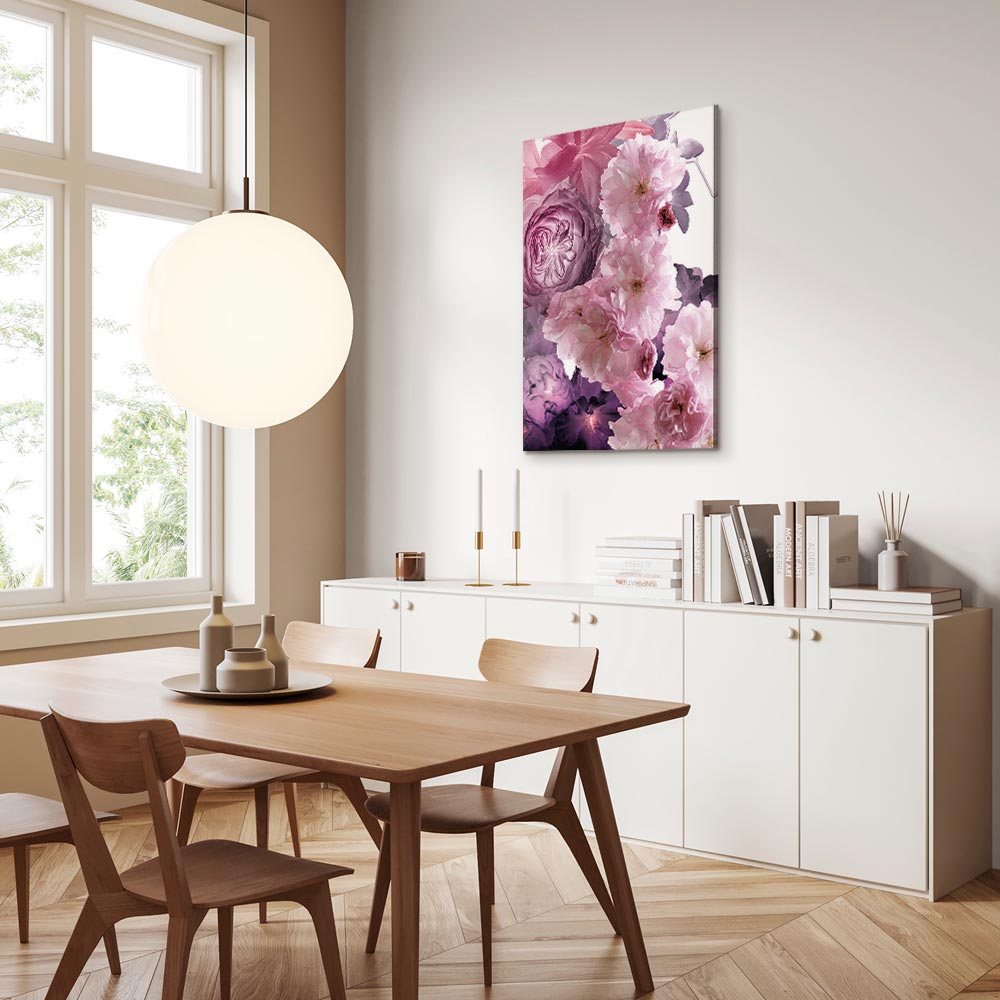Leinwandbild Pastellkomposition mit rosa Blumen – Bild 5