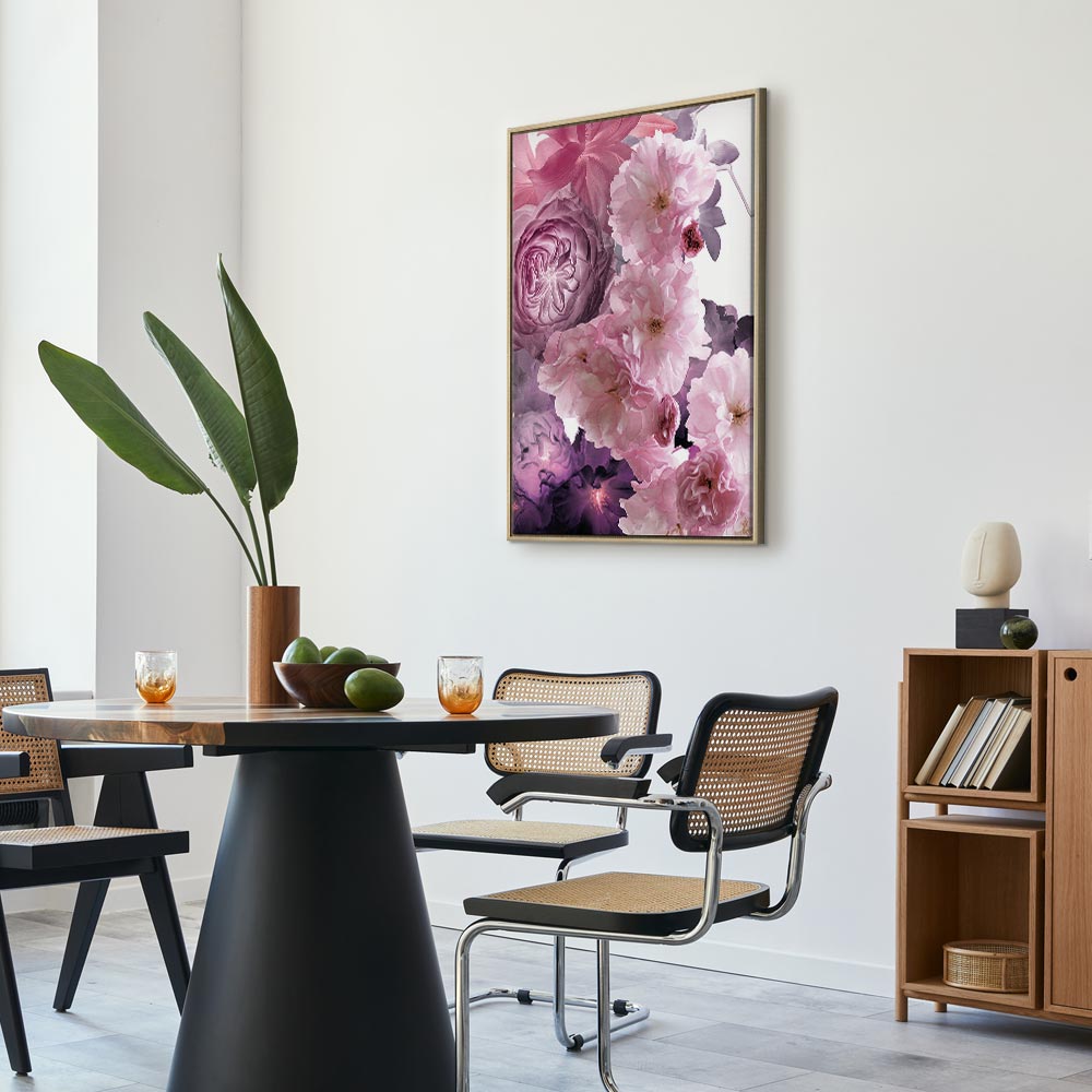 Leinwandbild Pastellkomposition mit rosa Blumen – Bild 22