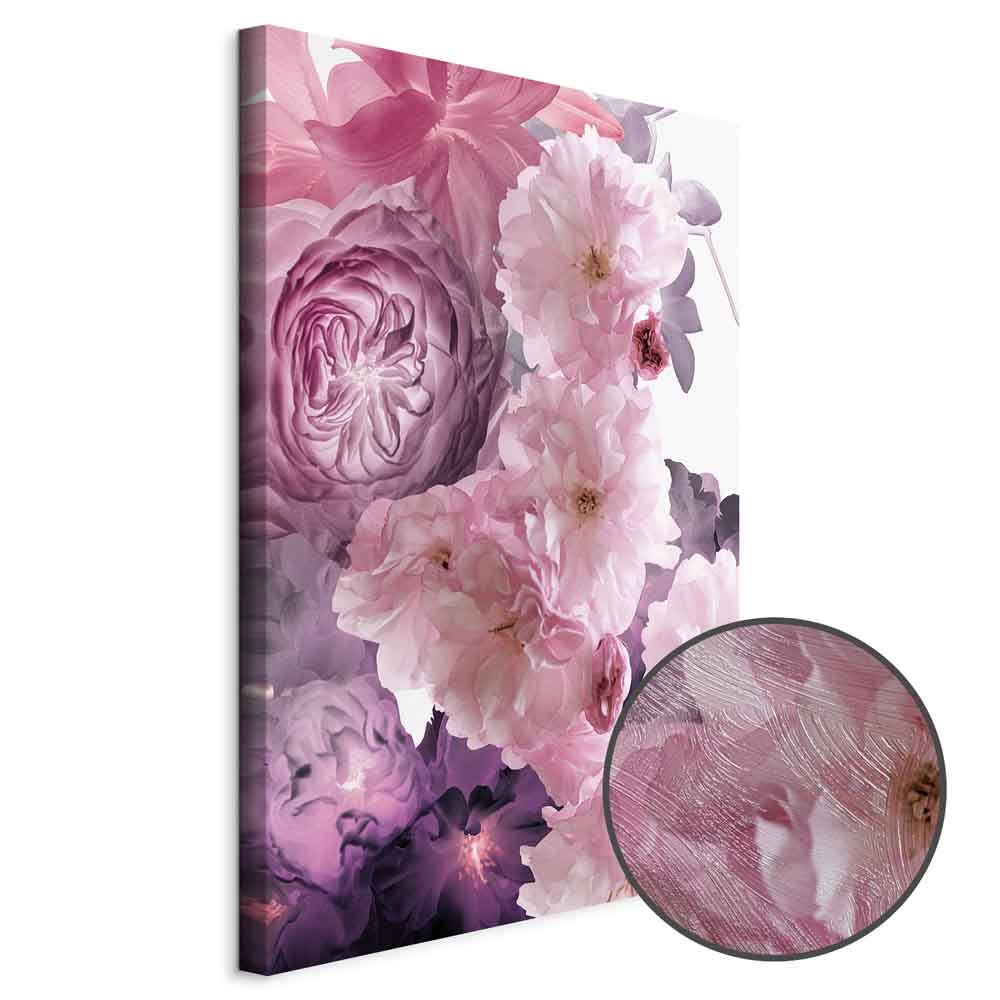 Leinwandbild Pastellkomposition mit rosa Blumen – Bild 9