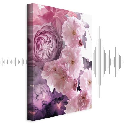 Leinwandbild Pastellkomposition mit rosa Blumen