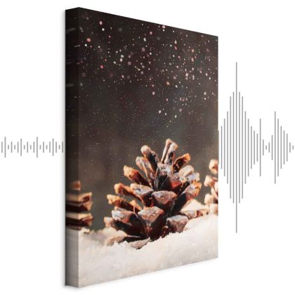 Canvas Print Pine Cone in a Winter Atmosphere