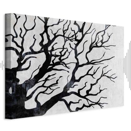 Canvas print abstract branches in grey tones