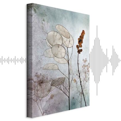 Canvas Print Dried Lunaria in a Blue Mist