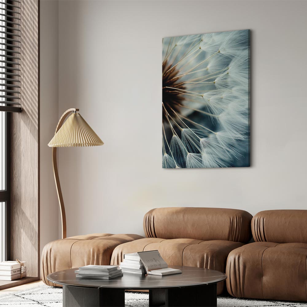 Canvas Print Dandelion Macro in Blue Tones - Image 3