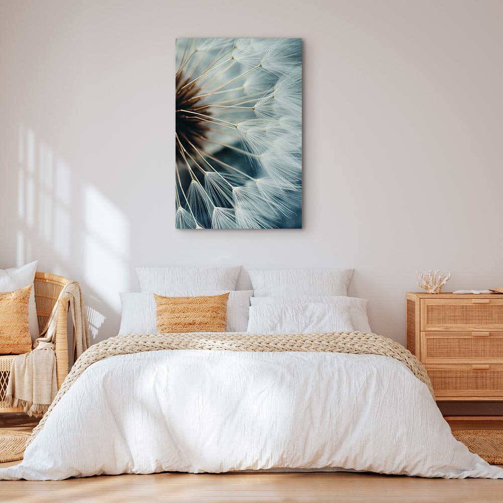 Canvas Print Dandelion Macro in Blue Tones - Image 4
