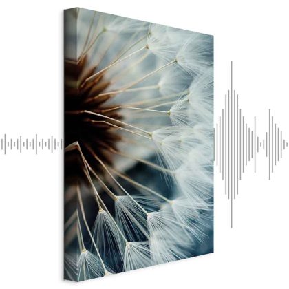 Canvas Print Dandelion Macro in Blue Tones