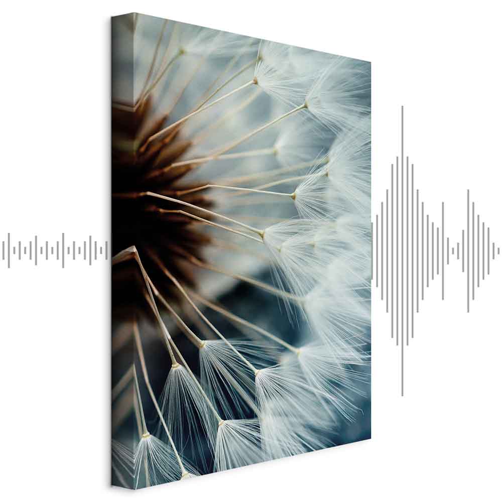 Canvas Print Dandelion Macro in Blue Tones