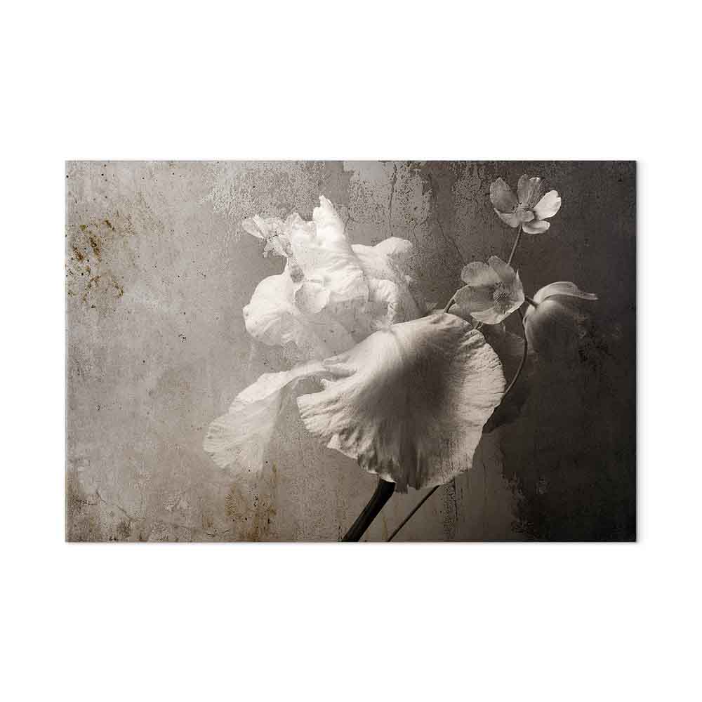 Canvas print white flowers in grey tones - Image 2