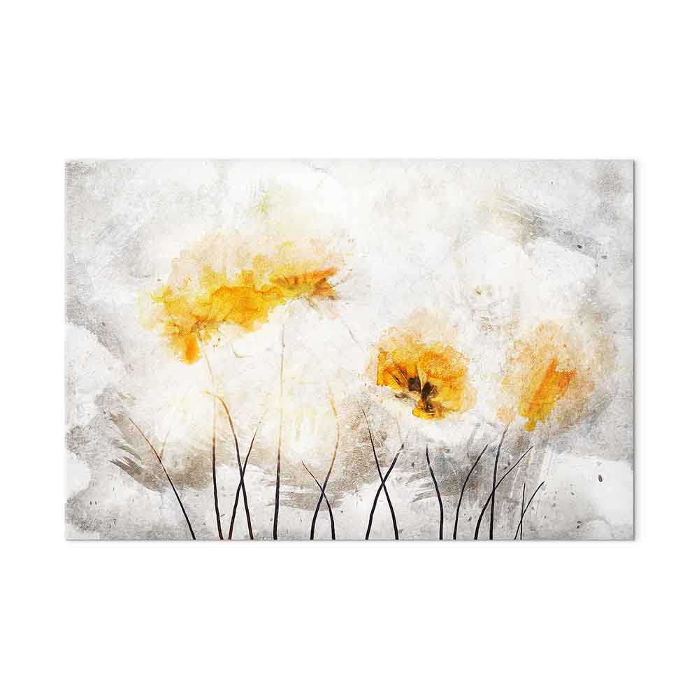 Canvas print yellow flowers in a light abstract style - Image 2