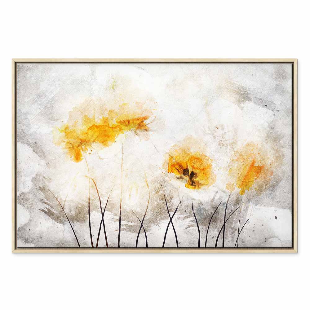 Canvas print yellow flowers in a light abstract style - Image 21