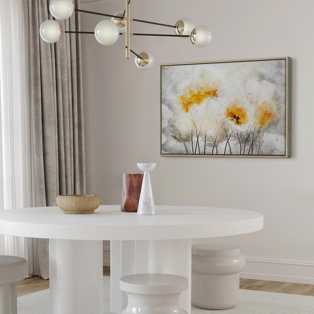 Canvas print yellow flowers in a light abstract style - Image 22