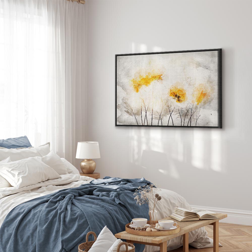 Canvas print yellow flowers in a light abstract style - Image 17