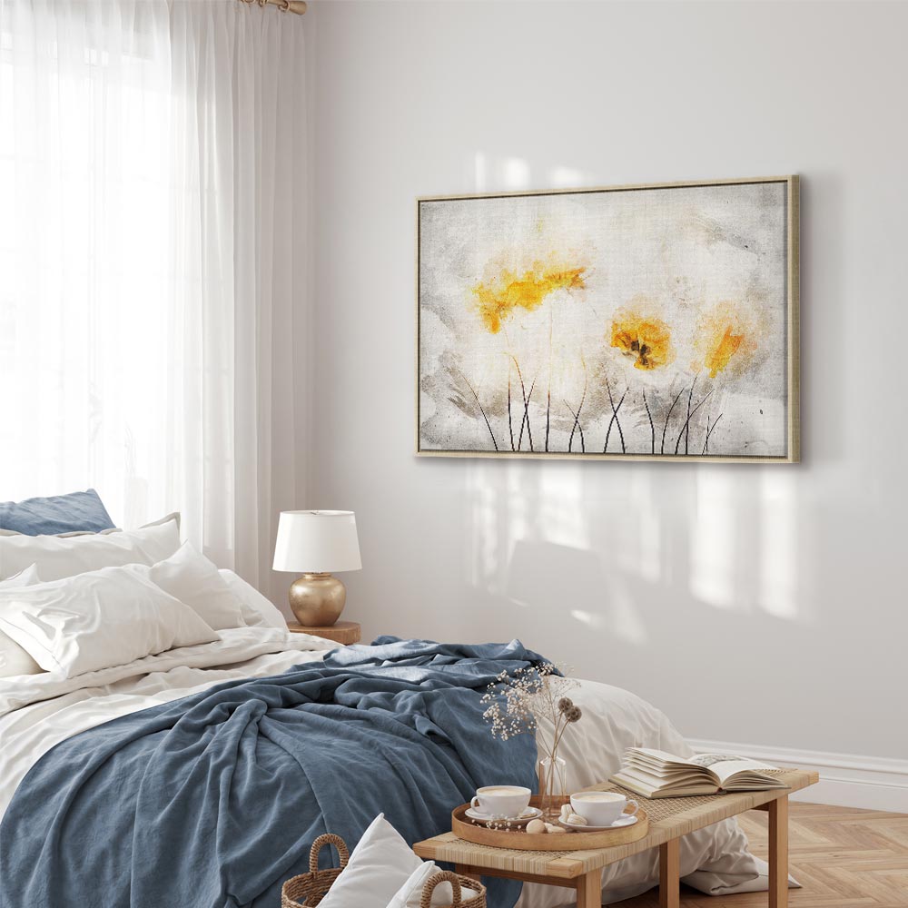 Canvas print yellow flowers in a light abstract style - Image 23