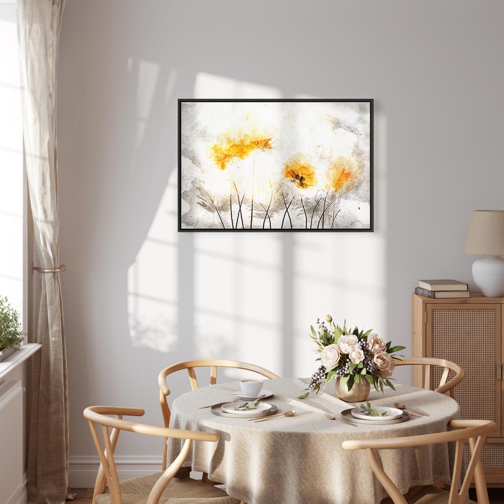 Canvas print yellow flowers in a light abstract style - Image 18