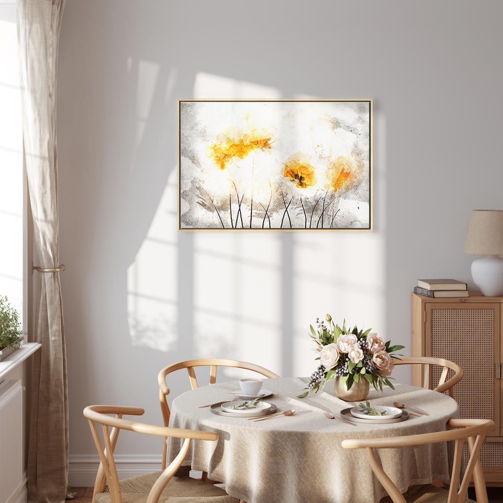 Canvas print yellow flowers in a light abstract style - Image 24
