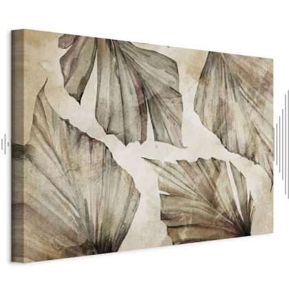 Canvas print subtle leaves in vintage style