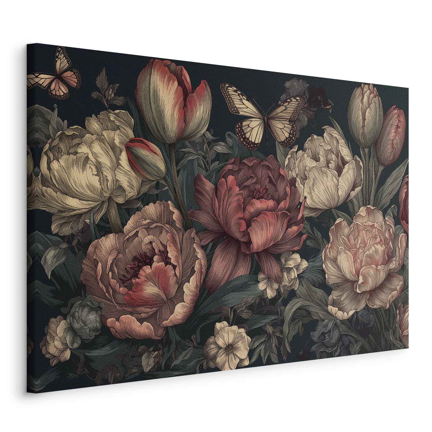 Canvas Print Floral Garden with Butterflies - Image 7