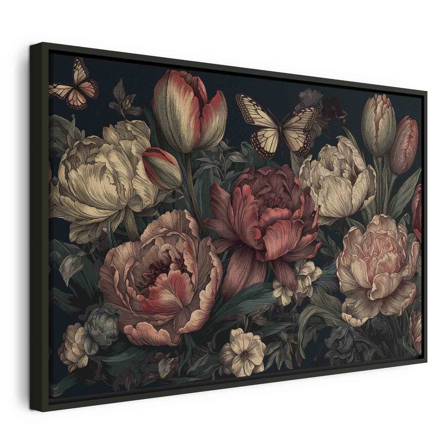 Canvas Print Floral Garden with Butterflies - Image 10