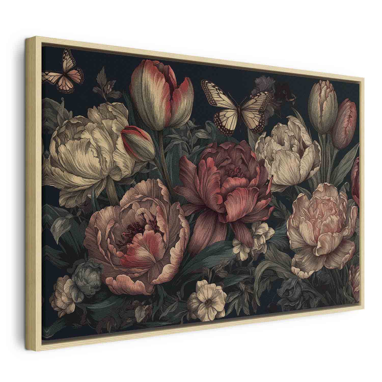 Canvas Print Floral Garden with Butterflies - Image 16