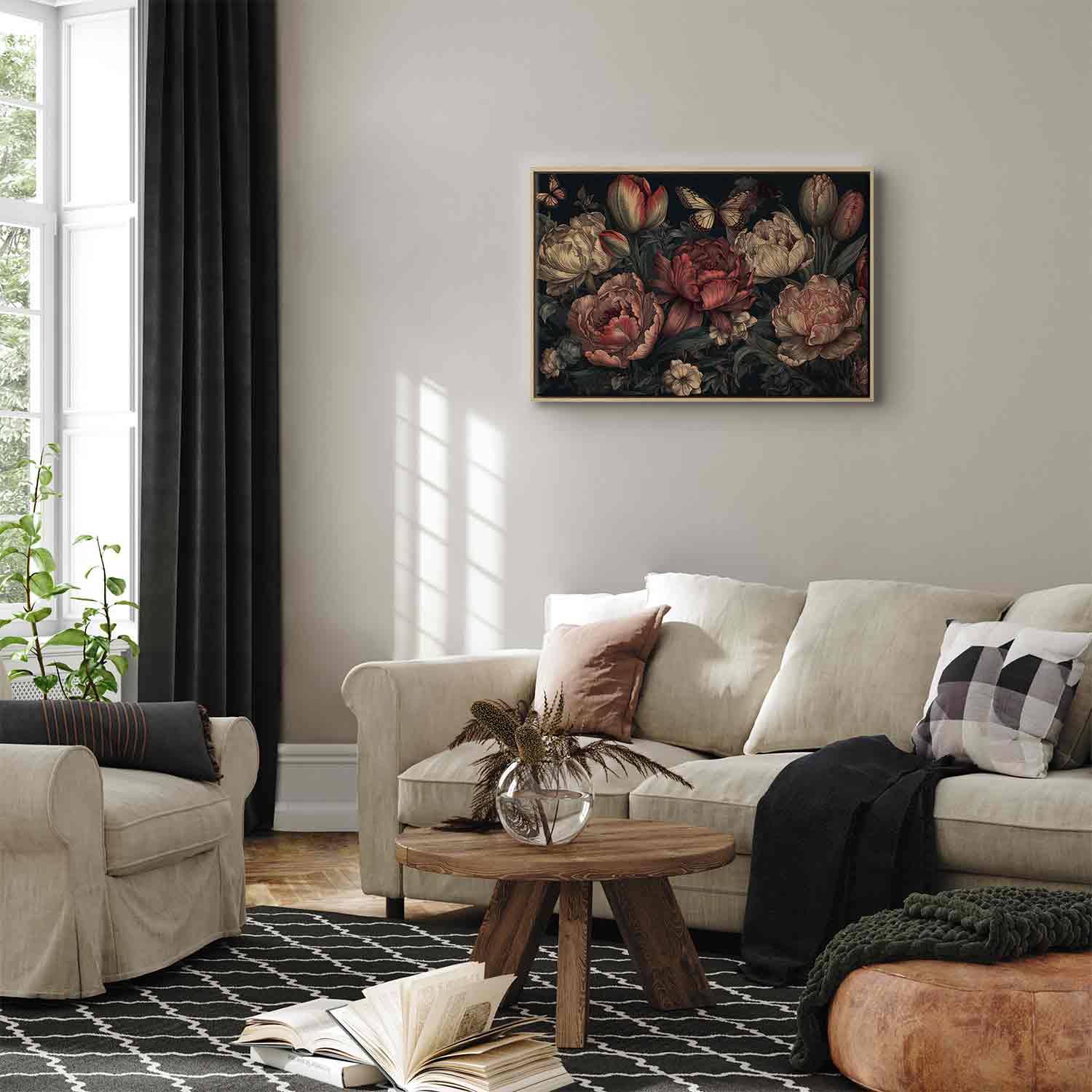Canvas Print Floral Garden with Butterflies - Image 18
