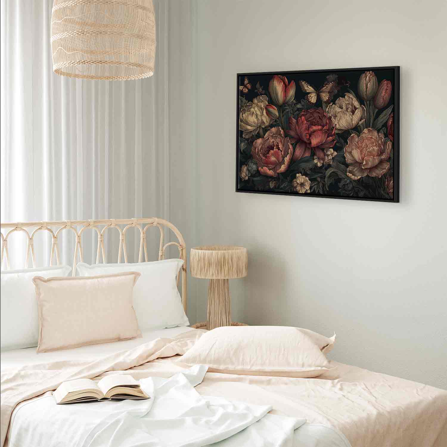 Canvas Print Floral Garden with Butterflies - Image 13