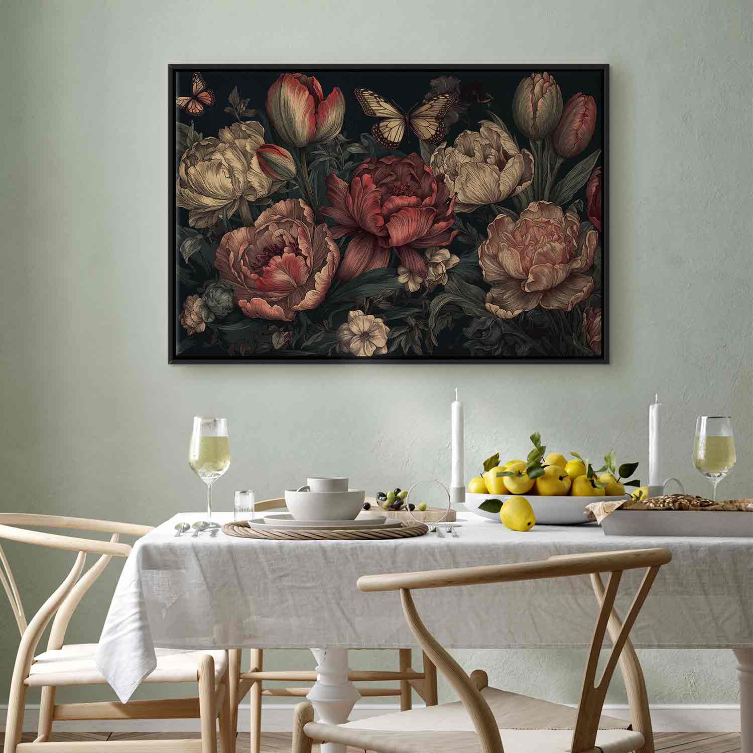 Canvas Print Floral Garden with Butterflies - Image 14