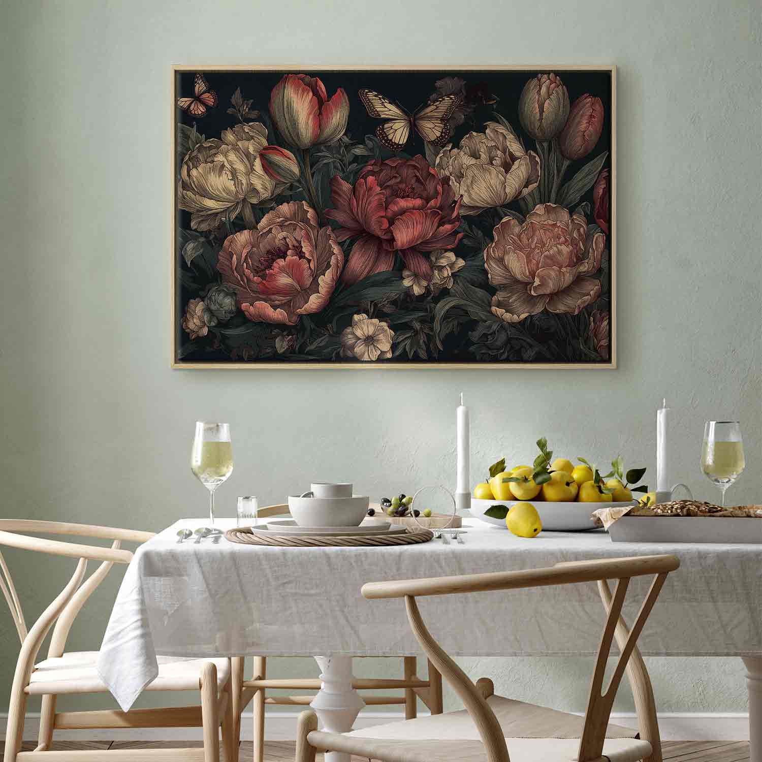 Canvas Print Floral Garden with Butterflies - Image 20