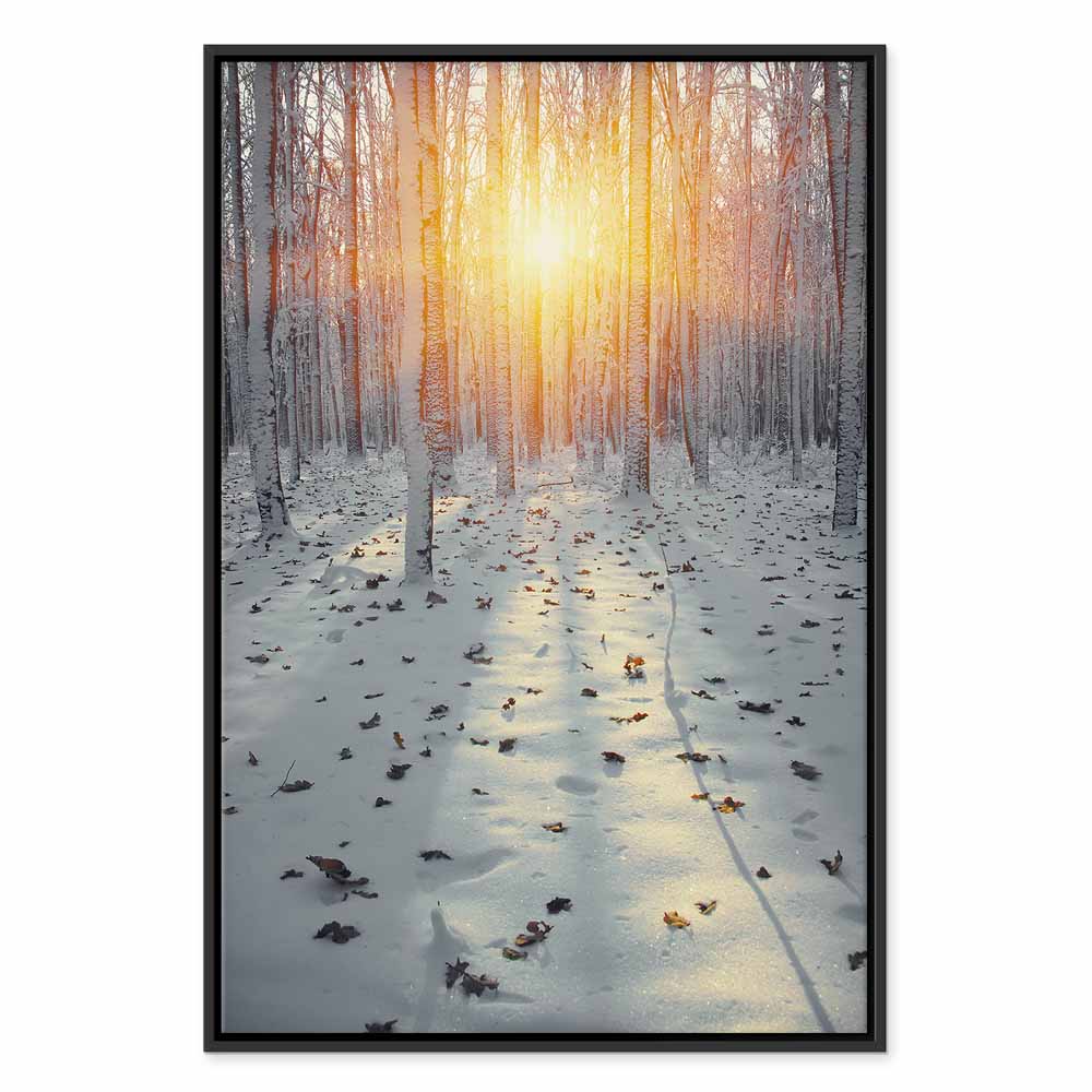 Winterwald im Sonnenlicht. Leinwandbild. – Bild 15