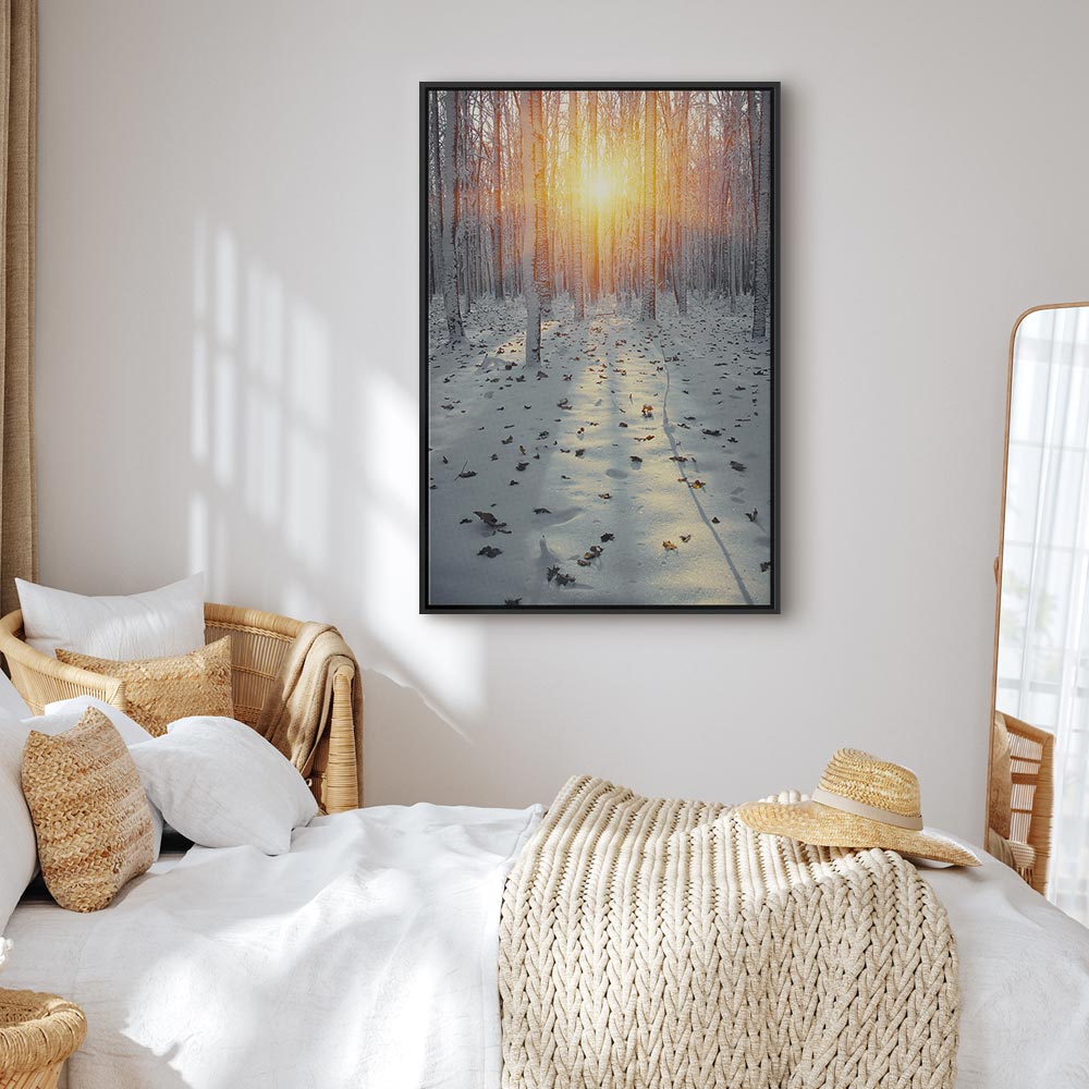 Winterwald im Sonnenlicht. Leinwandbild. – Bild 17