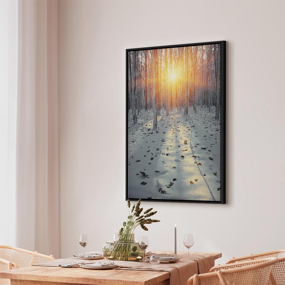 Winterwald im Sonnenlicht. Leinwandbild. – Bild 18