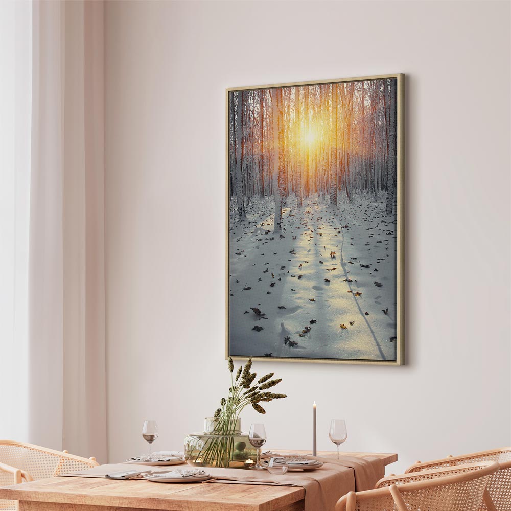 Winterwald im Sonnenlicht. Leinwandbild. – Bild 24