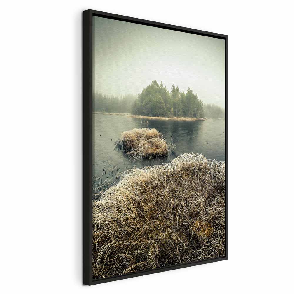 Canvas Print Misty Island on a Calm Lake - Image 14
