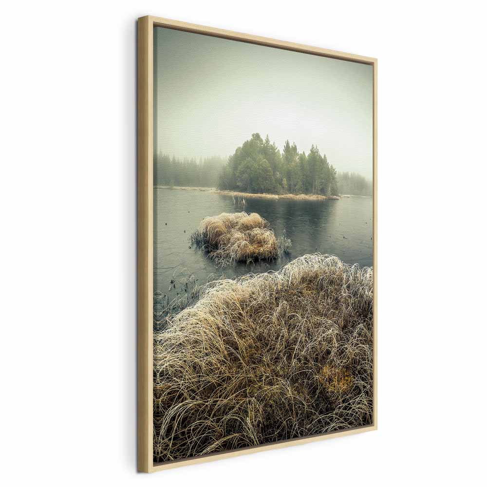Canvas Print Misty Island on a Calm Lake - Image 20