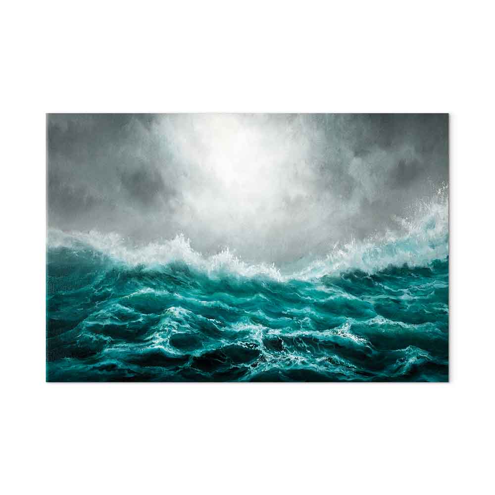 Canvas Print Rough Sea in Turquoise Tones - Image 2