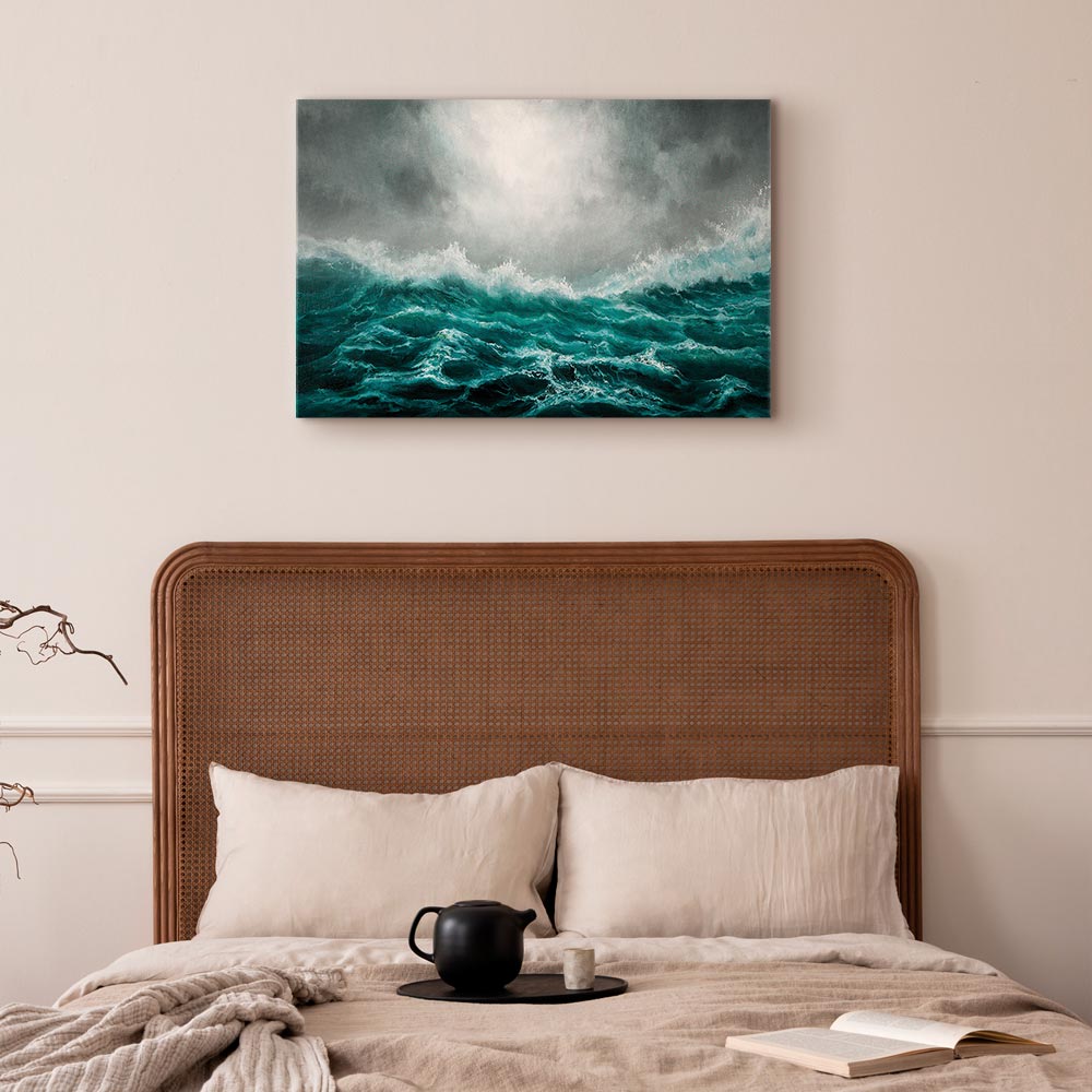 Canvas Print Rough Sea in Turquoise Tones - Image 4