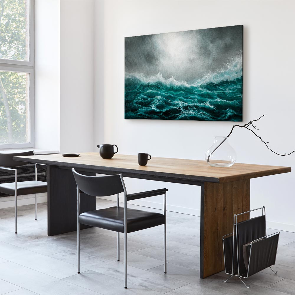 Canvas Print Rough Sea in Turquoise Tones - Image 5